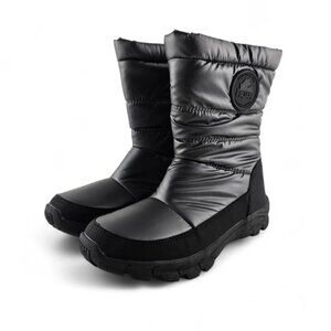 NIB Pajar Women's Tira Pewter Black Winter Waterproof Short Boots Side Zip Sz 6